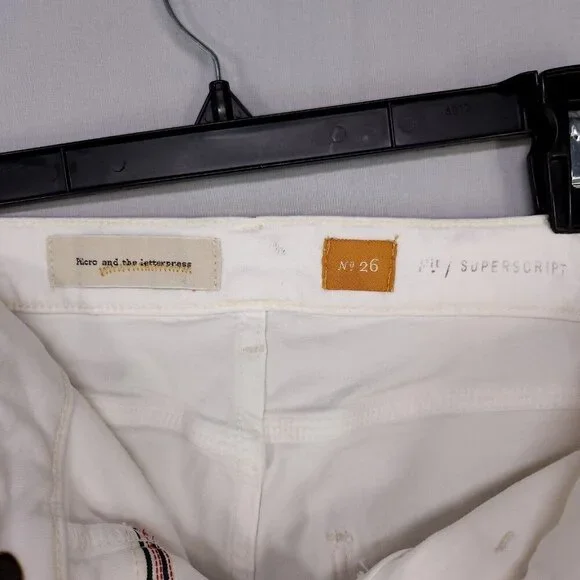 Pilcro Anthropologie Superscript Flared Jeans Women's Size 26 White 23" Inseam - Picture 6 of 15